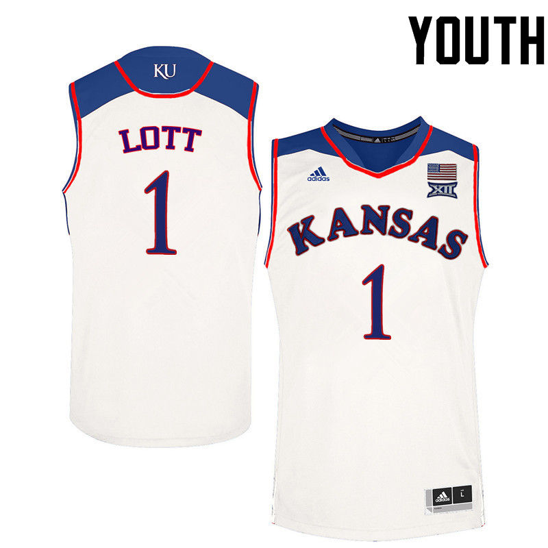 Youth Kansas Jayhawks #1 Chelsea Lott College Basketball Jerseys-White